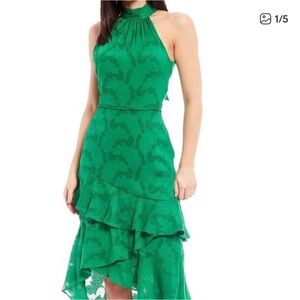 Alex Marie Vibrant Green High Low Dress